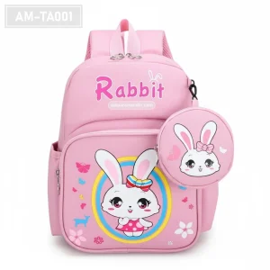 AM-TA001 - Tas Anak Karakter Kelinci Pink dengan Pouch
