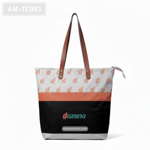 AM-TC003 – Tote Bag Canvas Colorblock Oranye