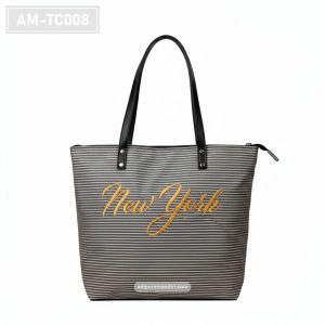 AM-TC008 – Tote Bag Canvas Garis Abu-abu