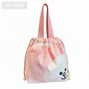 AM-TD001– Tas Serut Canvas Pink Kelinci