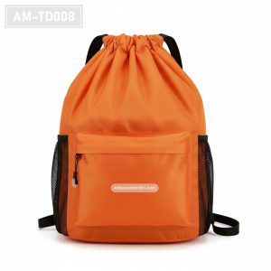 AM-TD008– Tas Serut Sport Oranye Kantong Depan