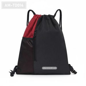 AM-TD014– Tas Serut Sport Hitam Aksen Merah