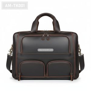 AM-TK001 – Tas Kerja Kulit Coklat Tua Eksekutif