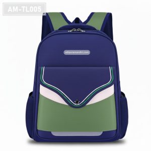 AM-TL005 – Tas Sekolah Navy Hijau Star Flap