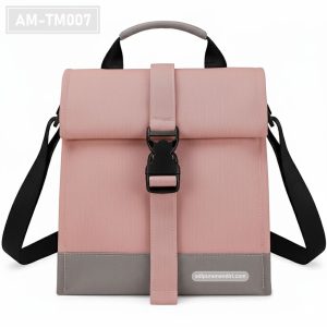 AM-TM007 – Lunch Bag Roll-Top Pink Abu-abu