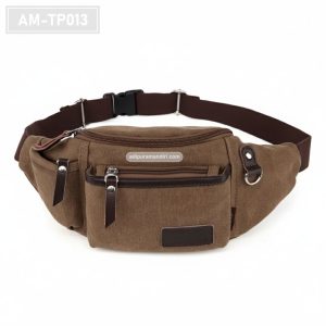 AM-TP013– Tas Pinggang Canvas Coklat Premium