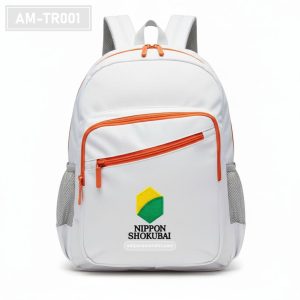 AM-TR001– Tas Ransel Kantor Putih Aksen Oranye