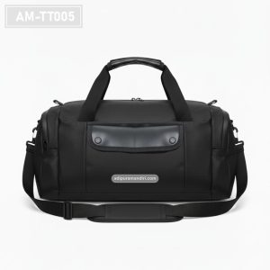 AM-TT005– Tas Travel Barrel Kulit Hitam Klasik