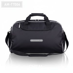 AM-TT006– Tas Travel Duffle Sporty Hitam Piping Putih