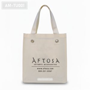 AM-TU001– Tas Spunbond Tote Cream Grommet Custom
