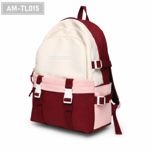 AM-TL015 – Tas Sekolah Maroon Cream Buckle Aesthetic